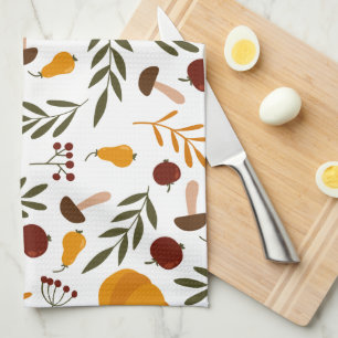 Pumpkins, Pomegranates, and Pears Tea Towel