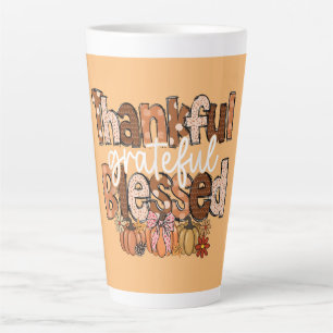 Pumpkins & Praise: A Harvest of Gratitude Latte Mug