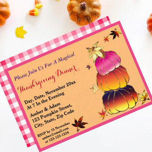 Pumpkins & Pumpkins Gradient, Gold, & Foil Texture Invitation