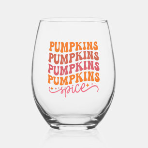 Pumpkins Pumpkins Pumpkins Pumpkins Spice Stemless Wine Glass