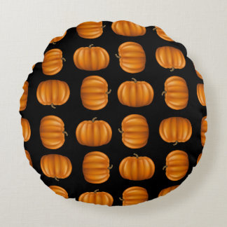 Pumpkins Round Throw Pillow (16")