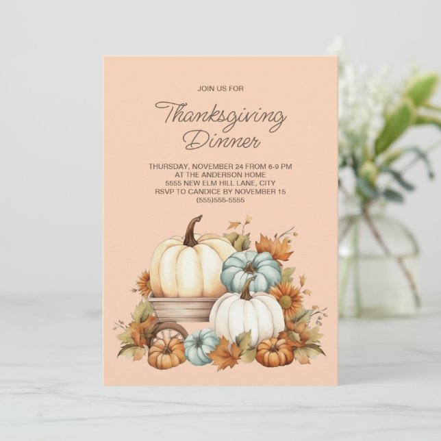 Pumpkins Rustic Boho Harvest Thanksgiving Dinner (Standing Front)