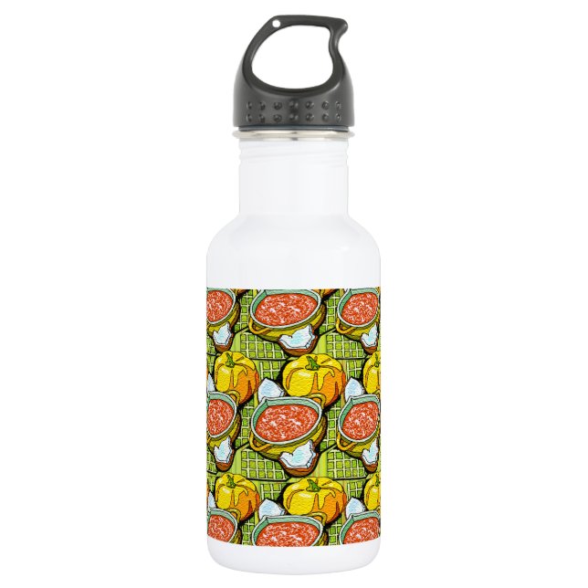 Pumpkins, Soup and Striped Background 532 Ml Water Bottle (Front)