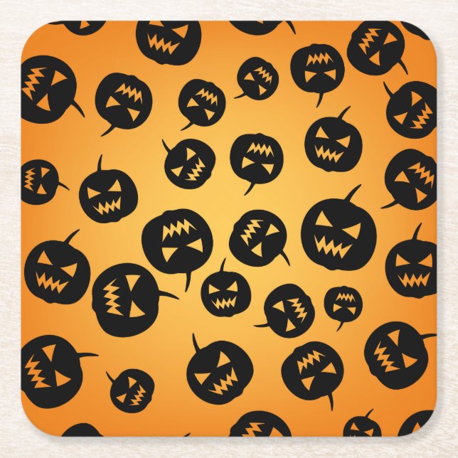 Pumpkins Square Paper Coaster (Front)
