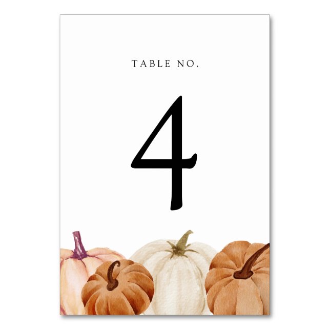 Pumpkins Table Number (Front)
