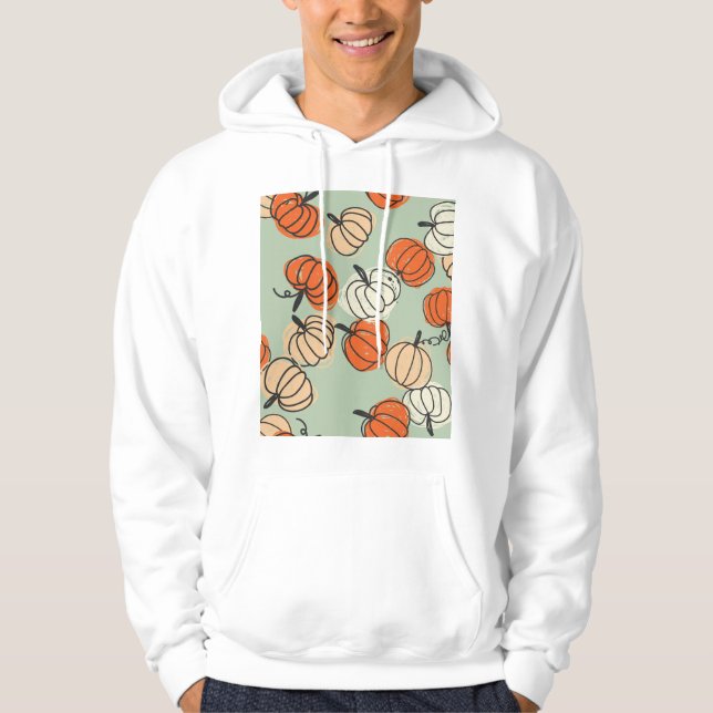 Pumpkins: Thanksgiving seamless pattern. Hoodie (Front)