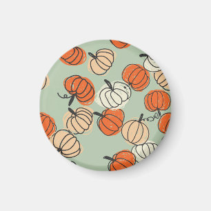 Pumpkins: Thanksgiving seamless pattern. Magnet