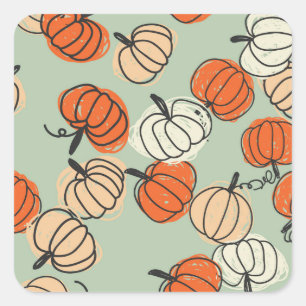 Pumpkins: Thanksgiving seamless pattern. Square Sticker