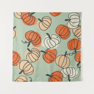 Pumpkins: Thanksgiving seamless pattern. Tapestry