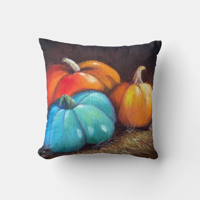 Pumpkins Throw Pillow (Front)