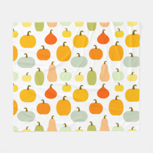 Pumpkins varieties pattern fleece blanket