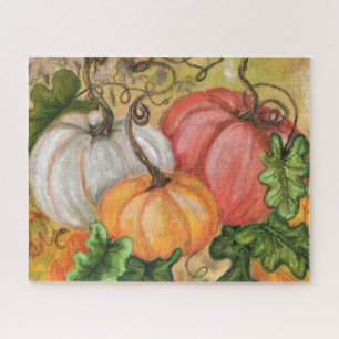 Pumpkins - Watercolor Art Jigsaw Puzzle