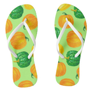 Pumpkins watercolor pattern 2 jandals