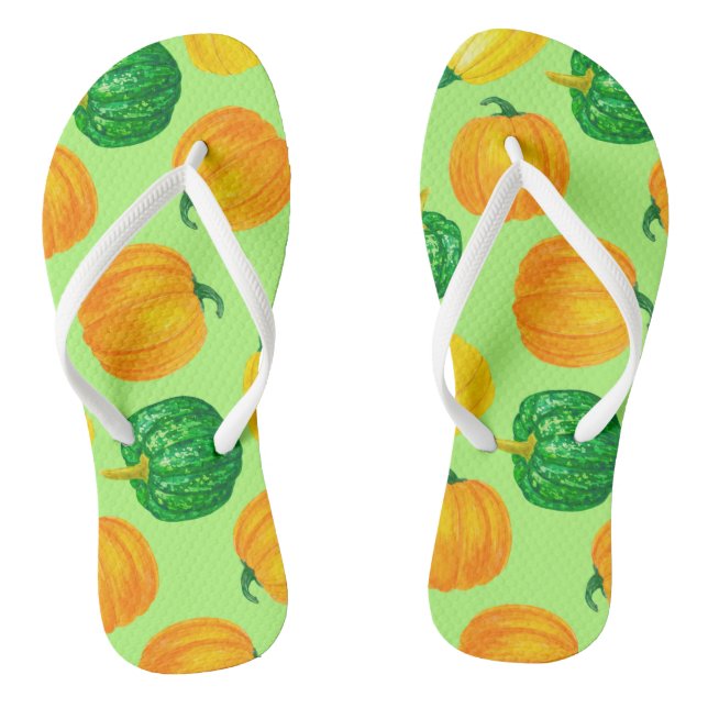 Pumpkins watercolor pattern 2 jandals (Footbed)