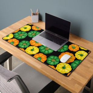 Pumpkins watercolor pattern 3 desk mat