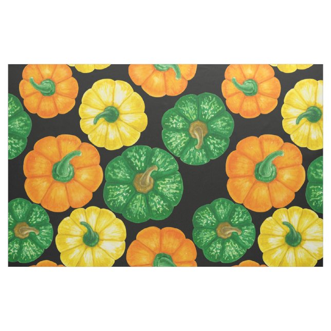 Pumpkins watercolor pattern 3 fabric (Fat Quarter)