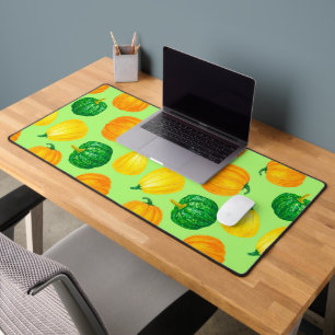 Pumpkins watercolor pattern desk mat