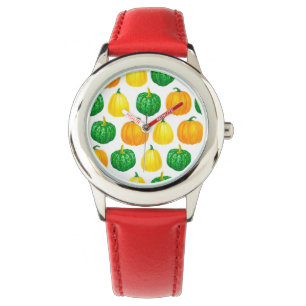 Pumpkins watercolor pattern watch