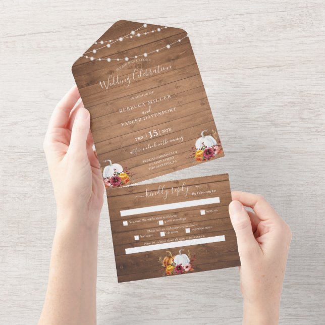 Pumpkins Wedding all in one All In One Invitation (Tearaway)