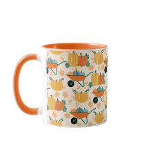 Pumpkins Wheelbarrow Autumn Garden Leaves