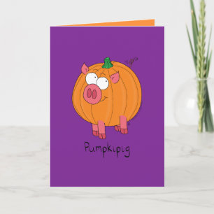 Pumpkipig - Funny Halloween Pig Greeting Card
