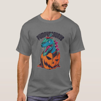 Pumpkosaurus Funny Dinosaur Jack O Lantern Pumpkin T-Shirt