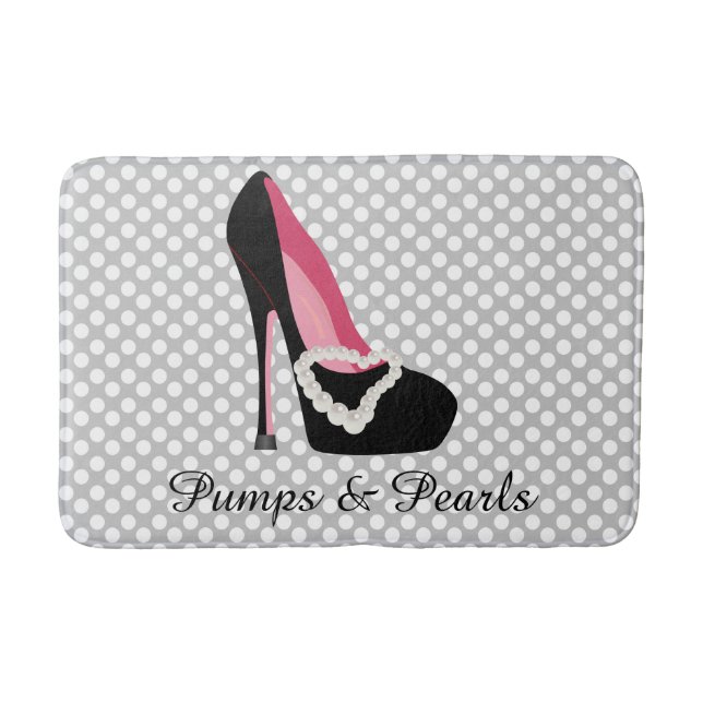 Pumps and Pearls Bath Mat (Front)