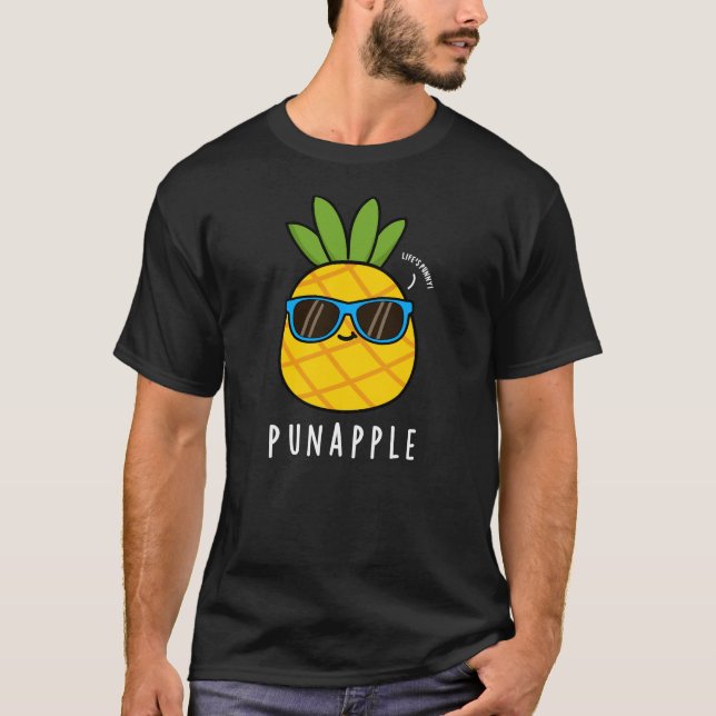 Pun-apple Funny Fruit Pineapple Pun Dark BG T-Shirt (Front)