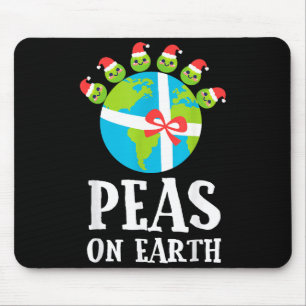 Pun Christmas Sayings Peas On Earth Funny Xmas Gif Mouse Pad