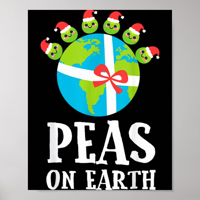 Pun Christmas Sayings Peas On Earth Funny Xmas Gif Poster (Front)