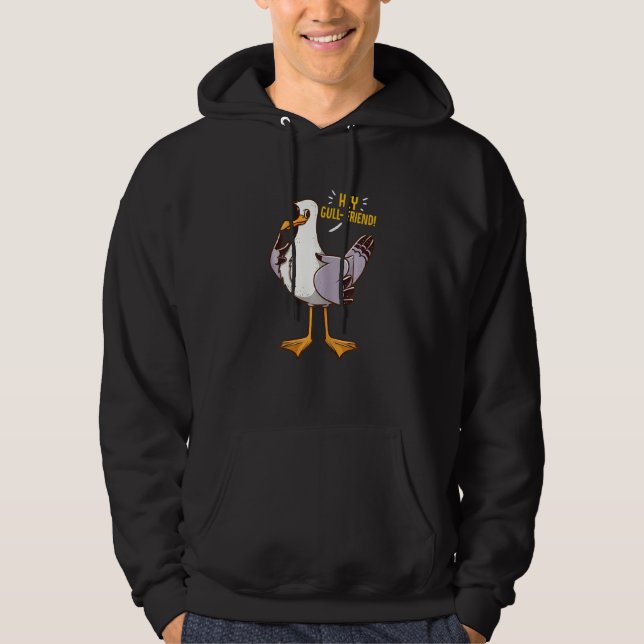 Pun For Women Hey Gull Friend Seagull Bird Best Gi Hoodie (Front)