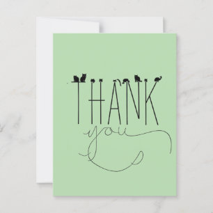 Pun Humour Cat Thank You Message Wordplay Fun Postcard