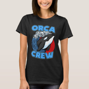 Pun Orca Whale Graphic Orca Crew T-Shirt