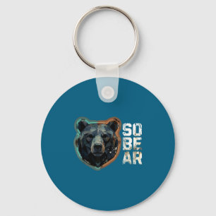 Pun Sober Bear SoBear Recovery Sobriety Laugh Key Ring