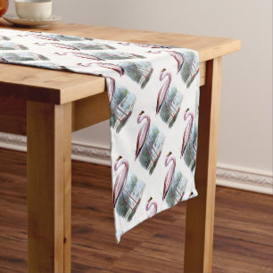 Puna Flamingo Vintage Illustration Short Table Runner