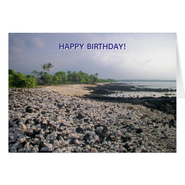 Punaluʻu Black Sand Beach Hawaii Birthday (Front Horizontal)