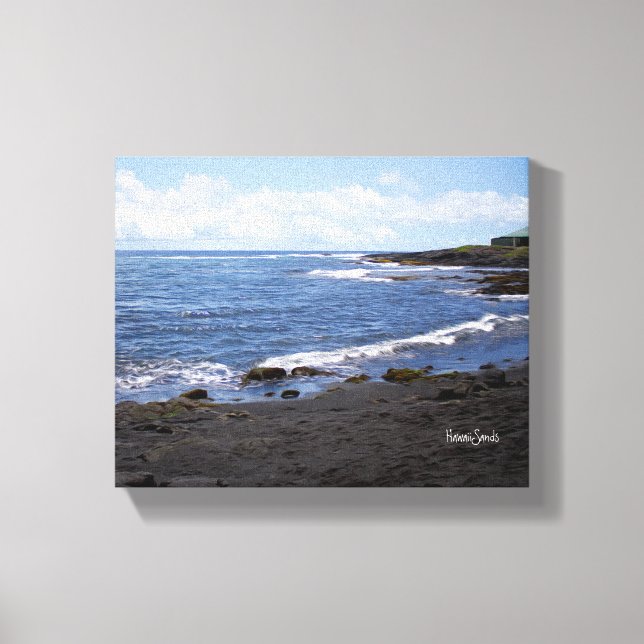Punalu'u Black Sand Beach Hawaii Canvas Print (Front)