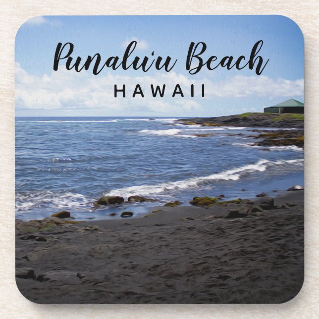 Punalu'u Black Sand Beach Hawaii Coaster (Front)