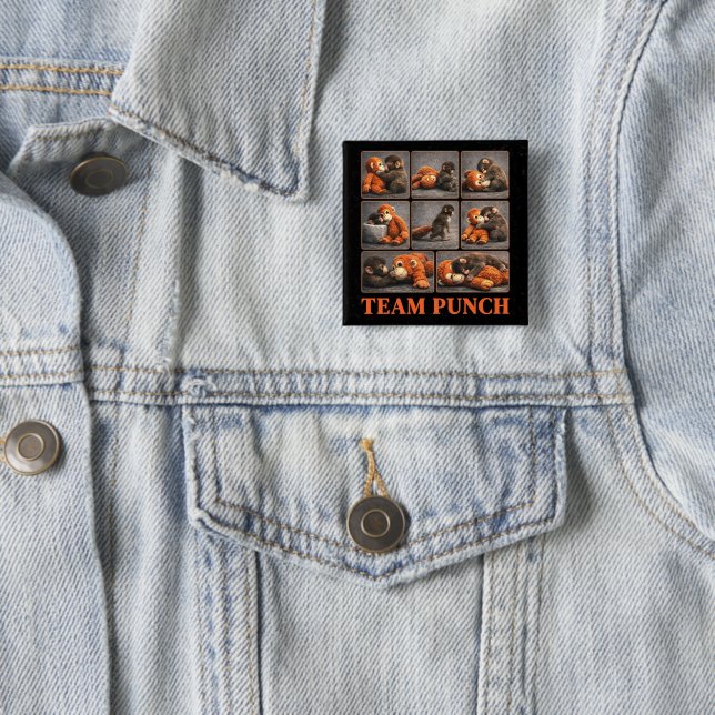 Punch Baby Monkey 15 Cm Square Badge (In Situ)