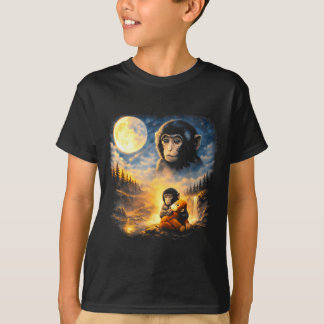 Punch baby monkey looks at his mother in the moon  T-Shirt