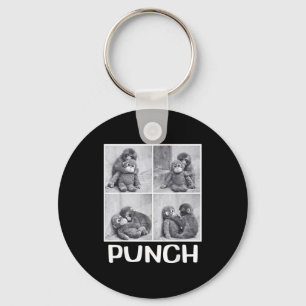 Punch baby monkey meme key ring