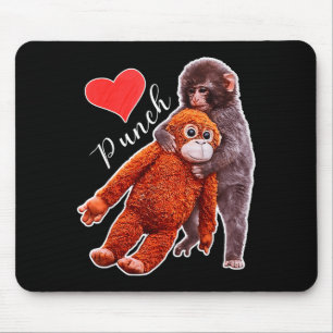 Punch baby monkey meme mouse pad