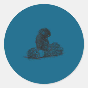 Punch baby monkey plush toy classic round sticker