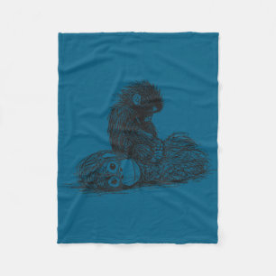 Punch baby monkey plush toy fleece blanket