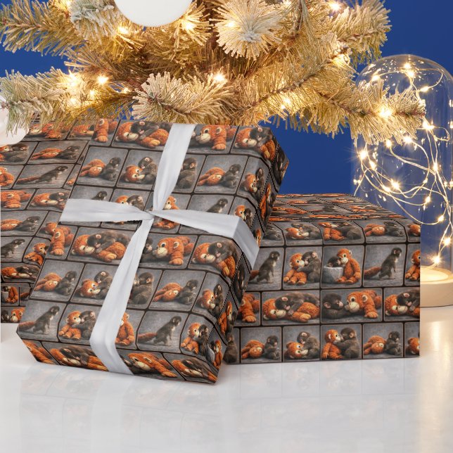 Punch Baby Monkey Wrapping Paper (Holidays)