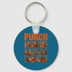 Punch cute monkey key ring