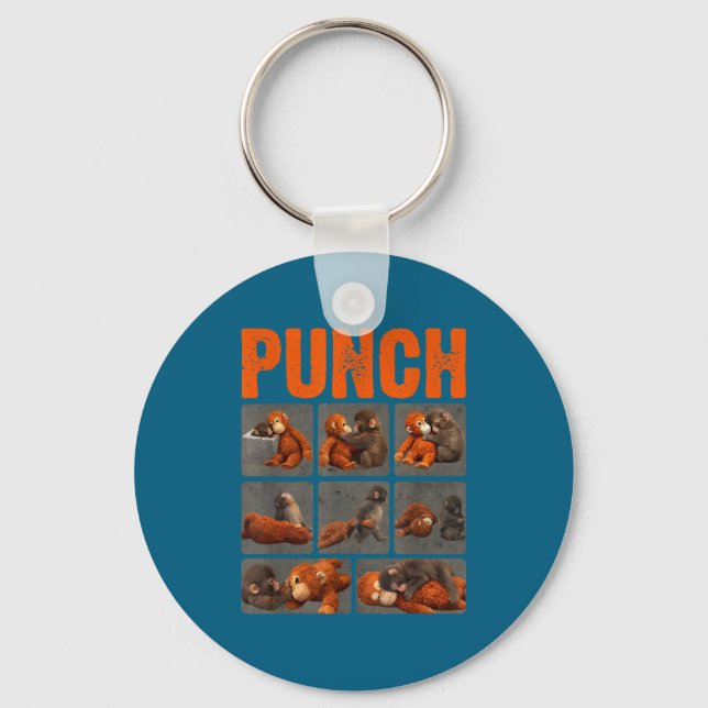 Punch cute monkey  key ring (Front)