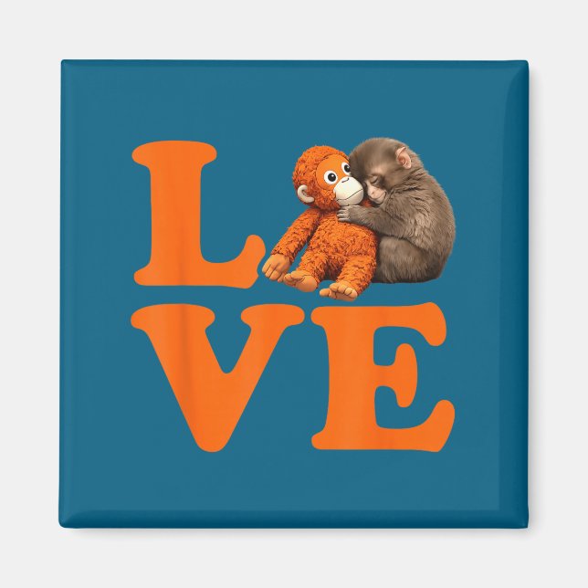 Punch cute monkey  magnet (Front)