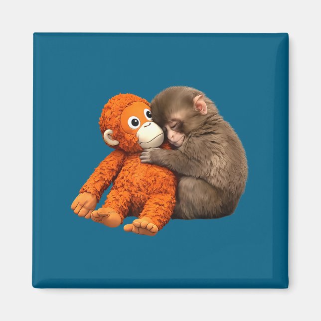 Punch cute monkey  magnet (Front)