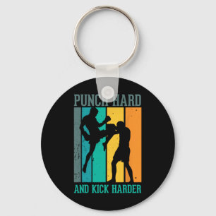 Punch Hard And Kick Harder For A Kickboxer Kickbox Key Ring